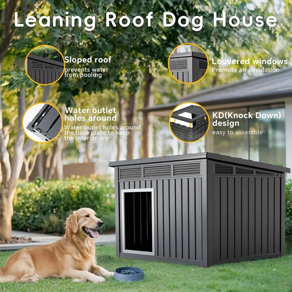 Indoor Outdoor Dog House Weatherproof Roof Removable Floor