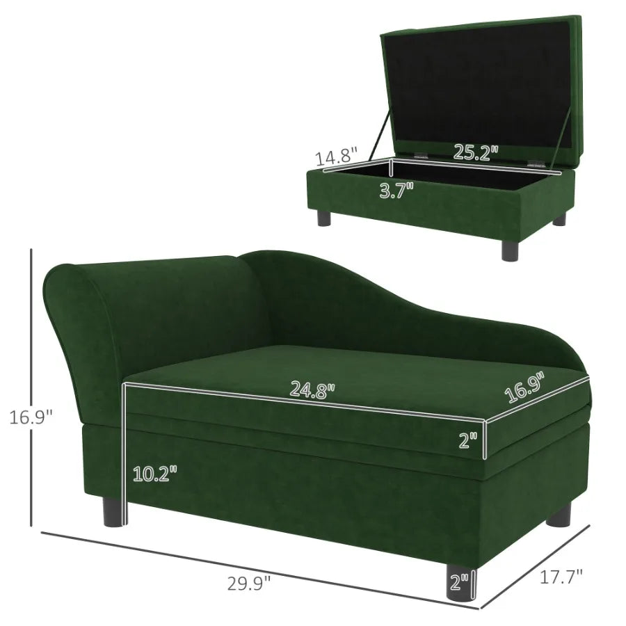 PawHut Pet Sofa Bed With Storage For Cats And Small Dogs