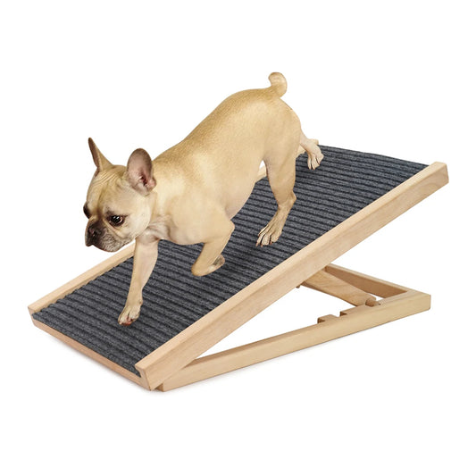 Natural Pine Dog Ramp Ladder Folding Anti Skid 2 Height