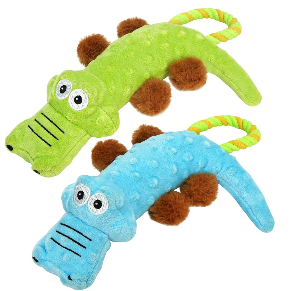 Dog Squeaky Toy 2 Pack Interactive Plush Tug Of War Toy