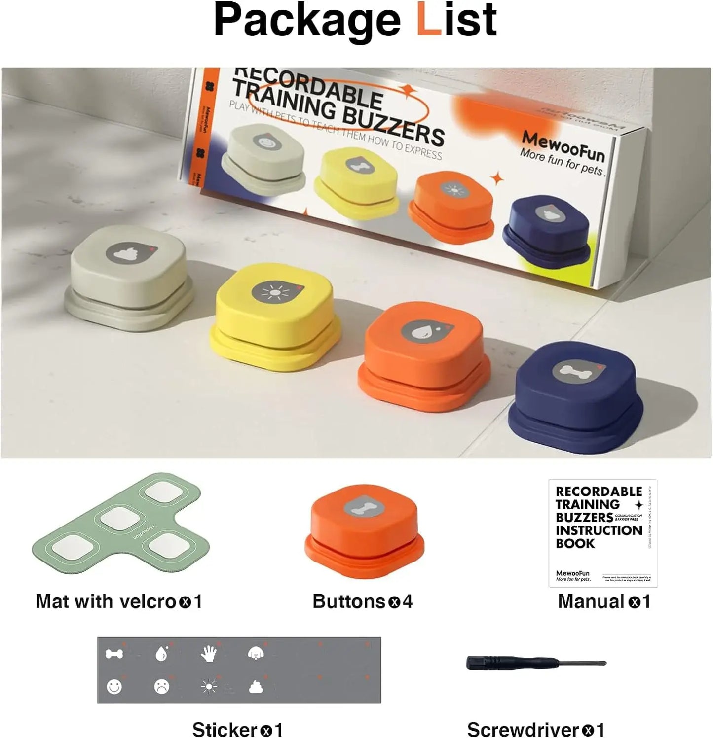 MewooFun Dog Button Record Talking Pet Toy Interactive